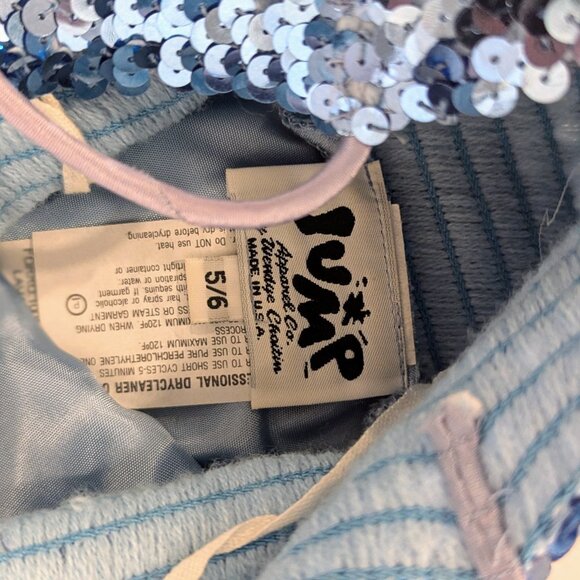 VTG Jump Apparel Y2K Blue Sequin Satin Gown Sz 5/6 Long Dress 90s Formal USA - Picture 5 of 10